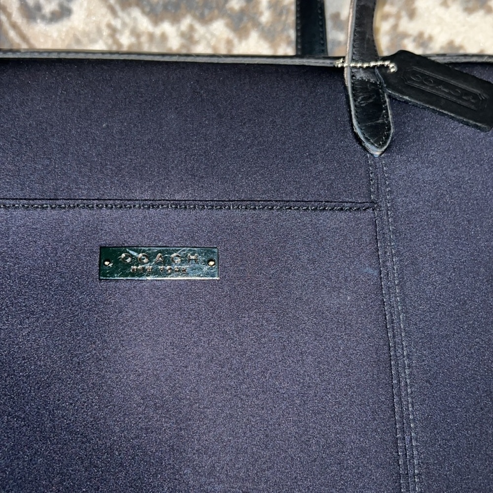 Vintage Coach 6216 Laptop Bag Nylon Leather Briefcase Shoulder Padded Bag  Black - Picture 5 of 12